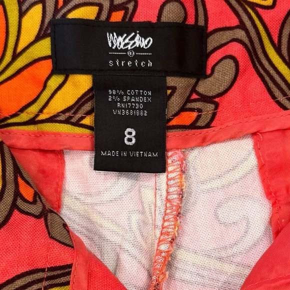 Mossimo Stretch Size 8 Coral/Green/Yellow Print Shorts NWOT Cotton-Spandex - Picture 4 of 4